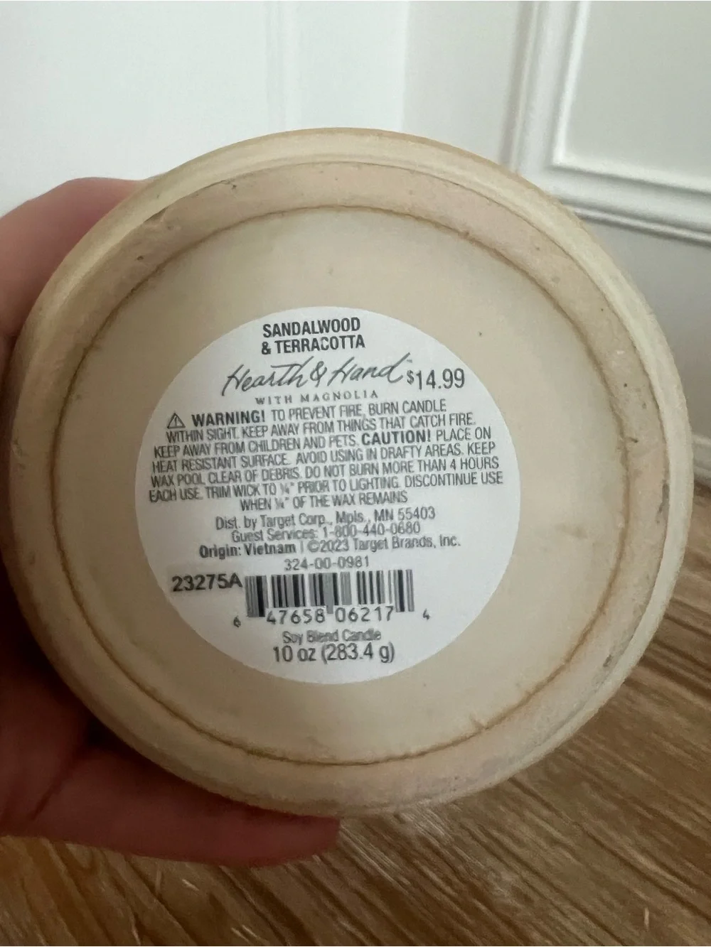 Hearth & Hand  Neutral Cream Ceramic Three-Wick Candle Bowl
